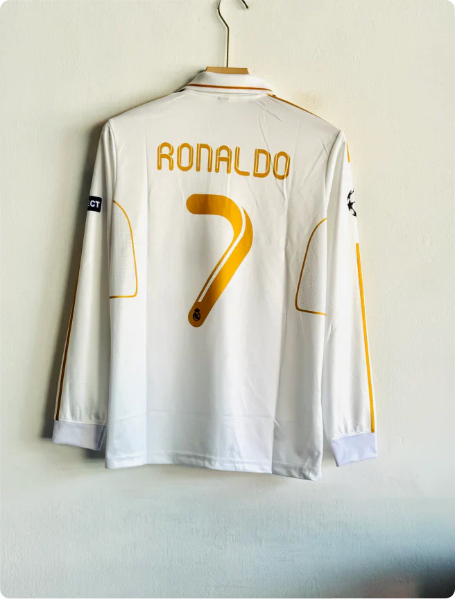 REAL MADRID 2011-12 HOME KIT RONALDO FULLSLEEVE POLO PRINTED PREMIUM