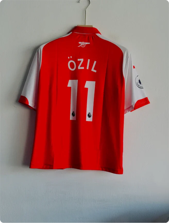 ARSANEL 2017-18 HOME KIT OZIL FIVESLEEVE POLO