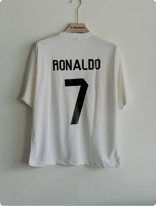 TSHIRT REAL MADRID RONALDO WHITE FIVESLEEVE