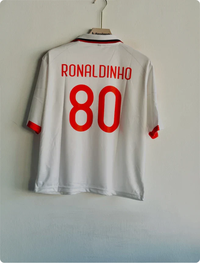 ACMILAN 2009-10 AWAY KIT RONALDINHO FIVESLEEVE POLO