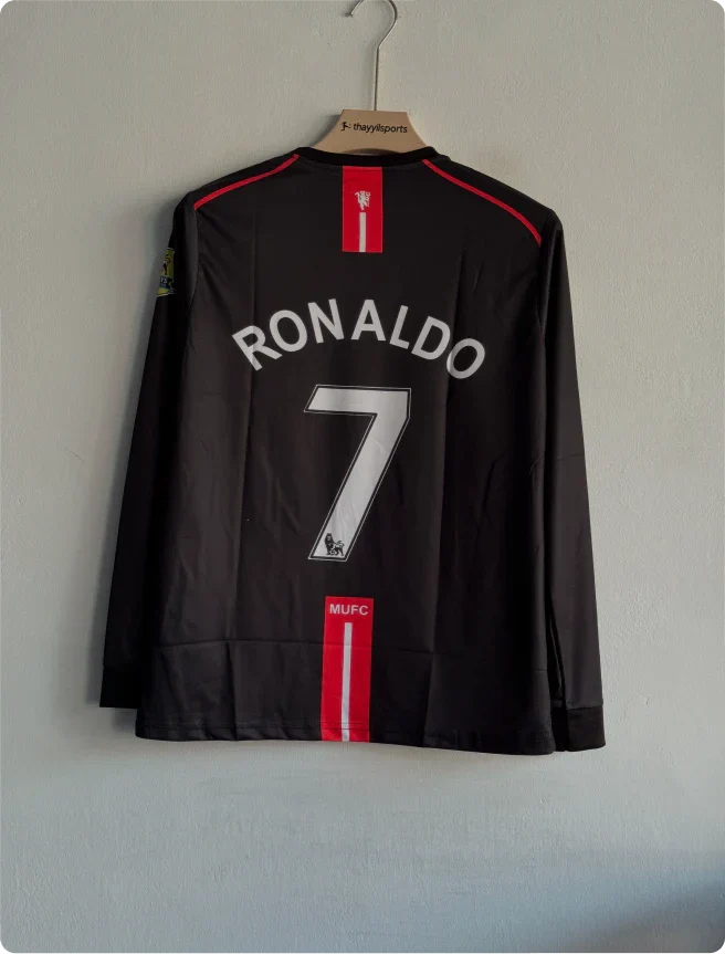 MANCHESTER UNITED 2007-08 AWAY KIT RONALDO FULLSLEEVE