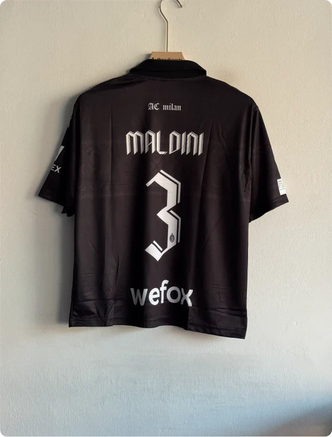 ACMILAN 2024 SPECIAL EDITION BLACK KIT MALDINI FIVESLEEVE POLO