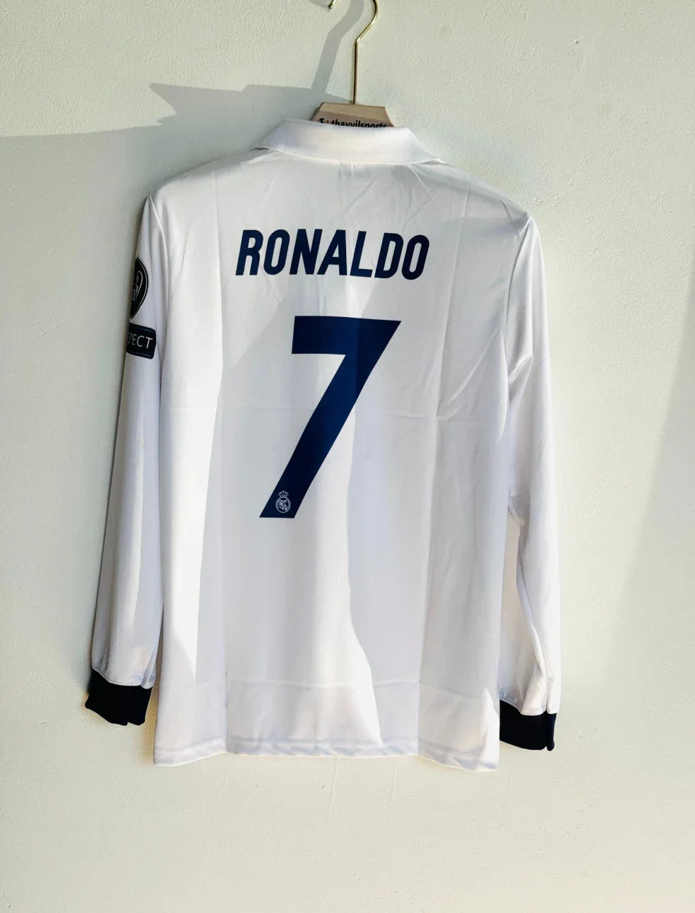PRINTED REAL MADRID 2016-17 HOME KIT RONALDO FULLSLEEVE POLO