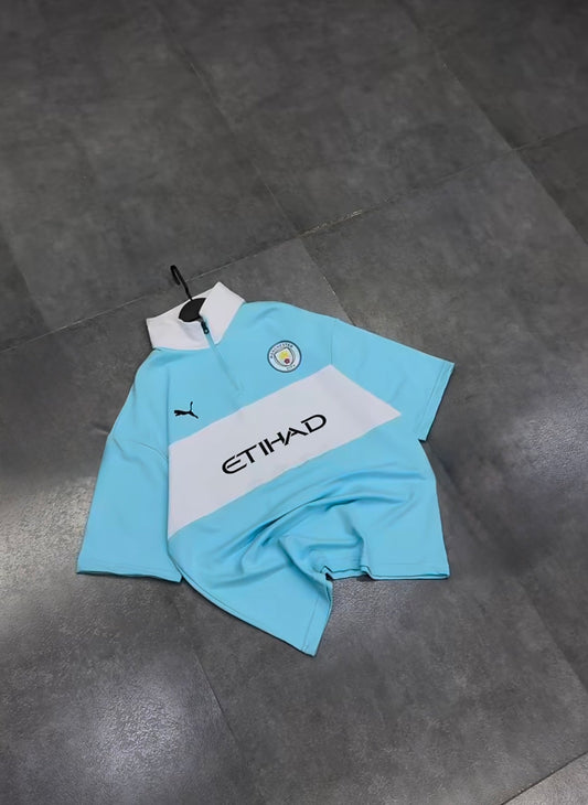 Ethad Manchester City half selves printed zipper