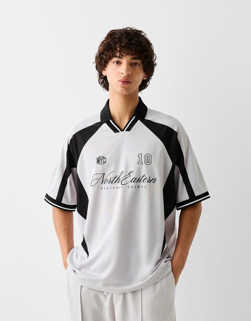 Short sleeve sporty Jacquard T-shirt