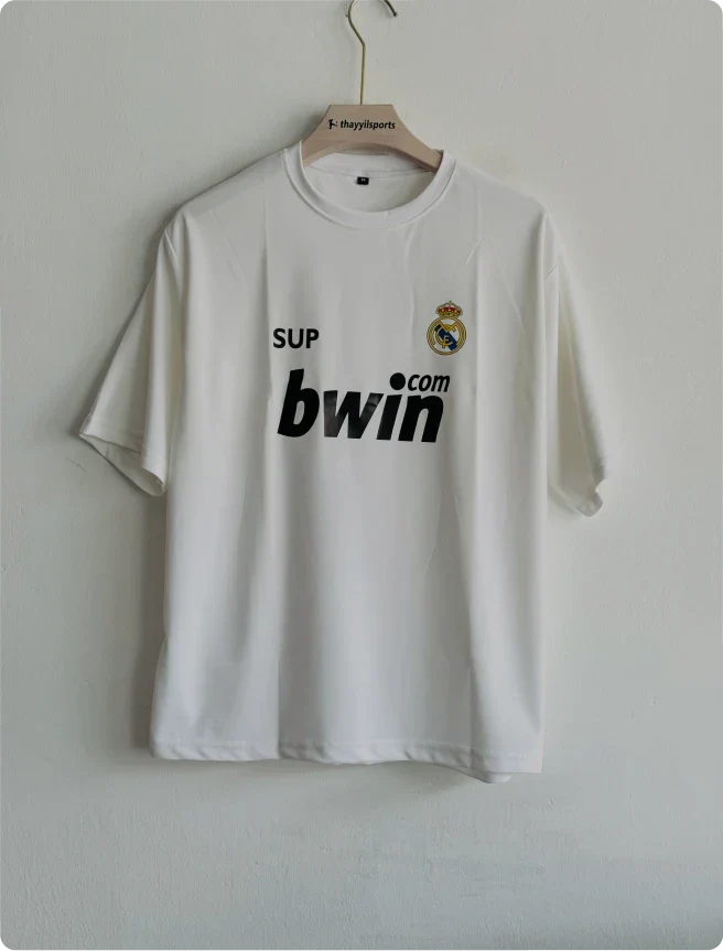 TSHIRT REAL MADRID RONALDO WHITE FIVESLEEVE