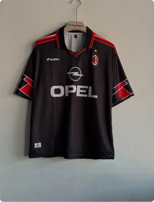 ACMILAN 1997-98 THIRD KIT MALDINI FIVESLEEVE POLO