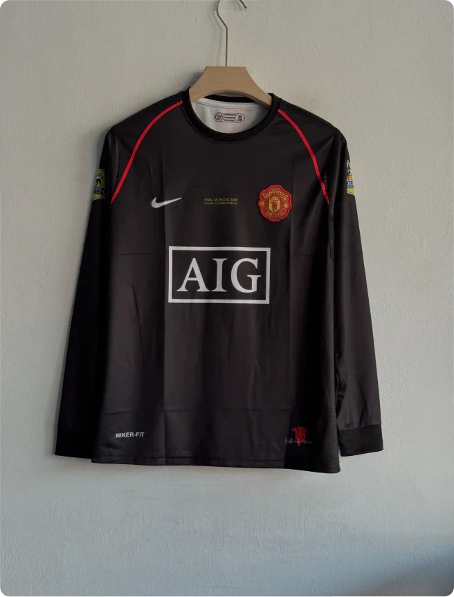 MANCHESTER UNITED 2007-08 AWAY KIT RONALDO FULLSLEEVE