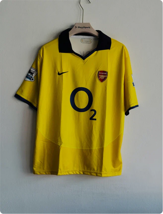 ARSANEL 2003-04 AWAY KIT BERGKAMP FIVESLEEVE POLO