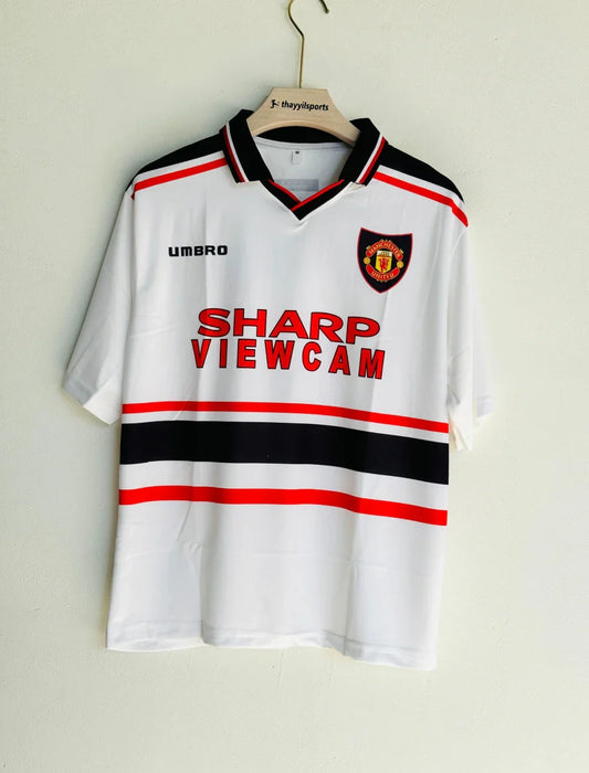MANCHESTER UNITED 1997-98 AWAY KIT BECKHAM FIVESLEEVE POLO