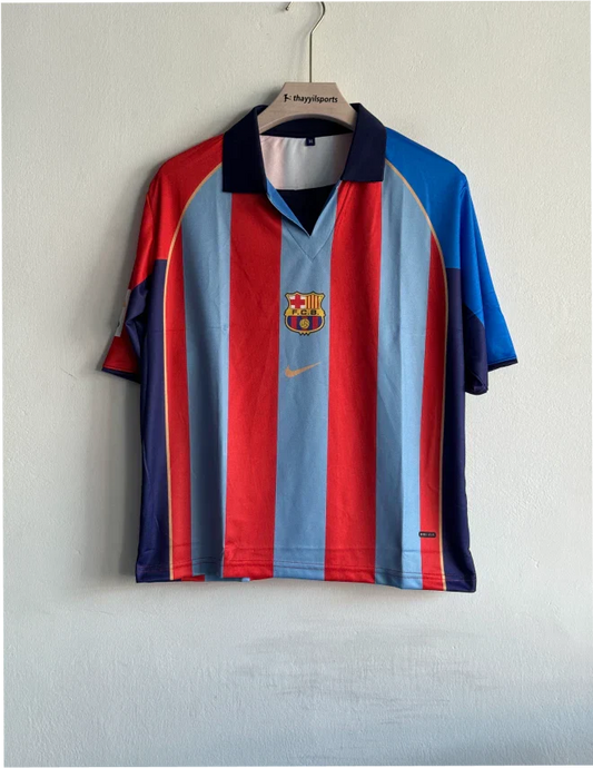 BARCELONA 2001-02 HOME KIT FIVESLEEVE POLO